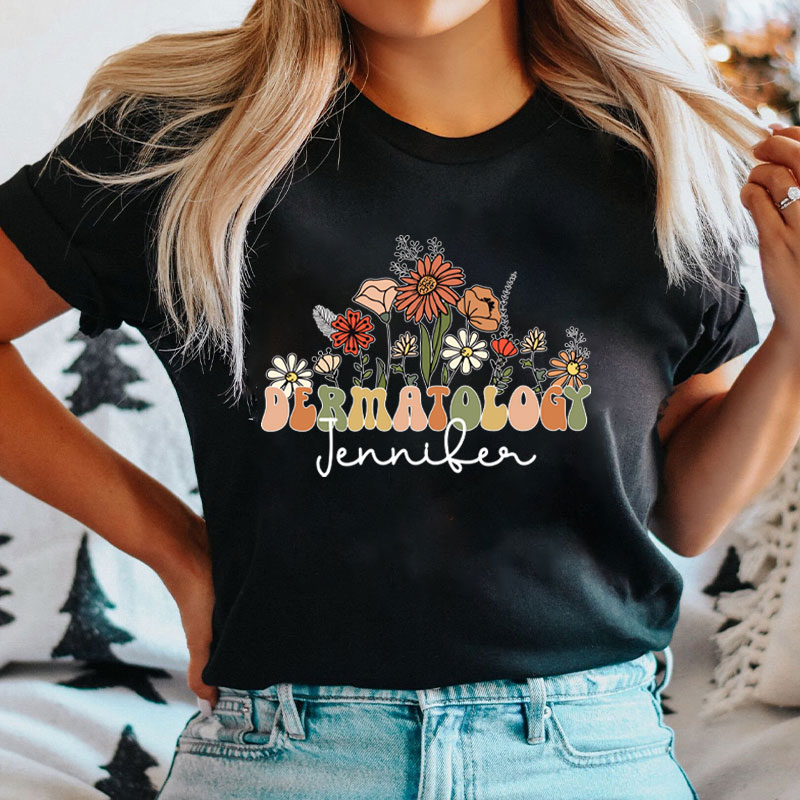 Personalized Name Dermatology Nurse T-shirt