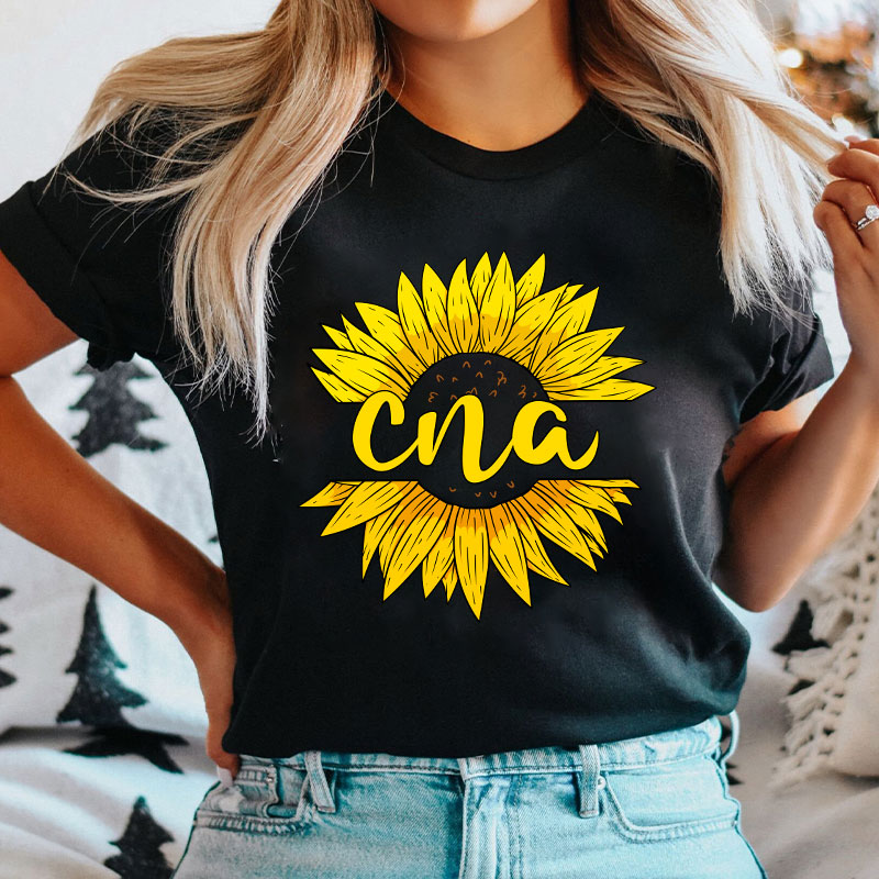 Personalized Job Title Sunflower Nurse T-Shirt