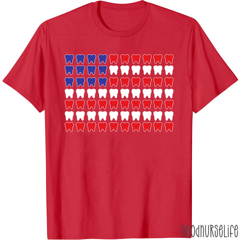 4Th Of July Hygienist Patriotic Tooth T-Shirt