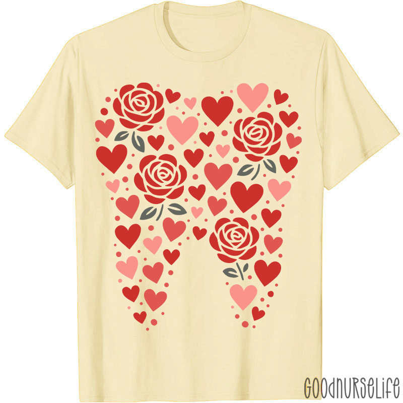 Valentine Rose Tooth Heart T-shirt