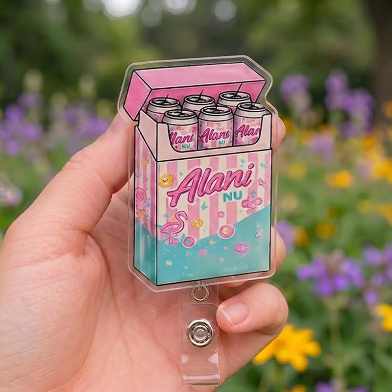 Alani Drink Cigarette Pack Nurse Badge Reel