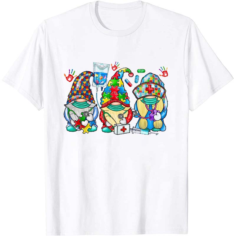 Autism Awareness Gnome Nurse T-Shirt