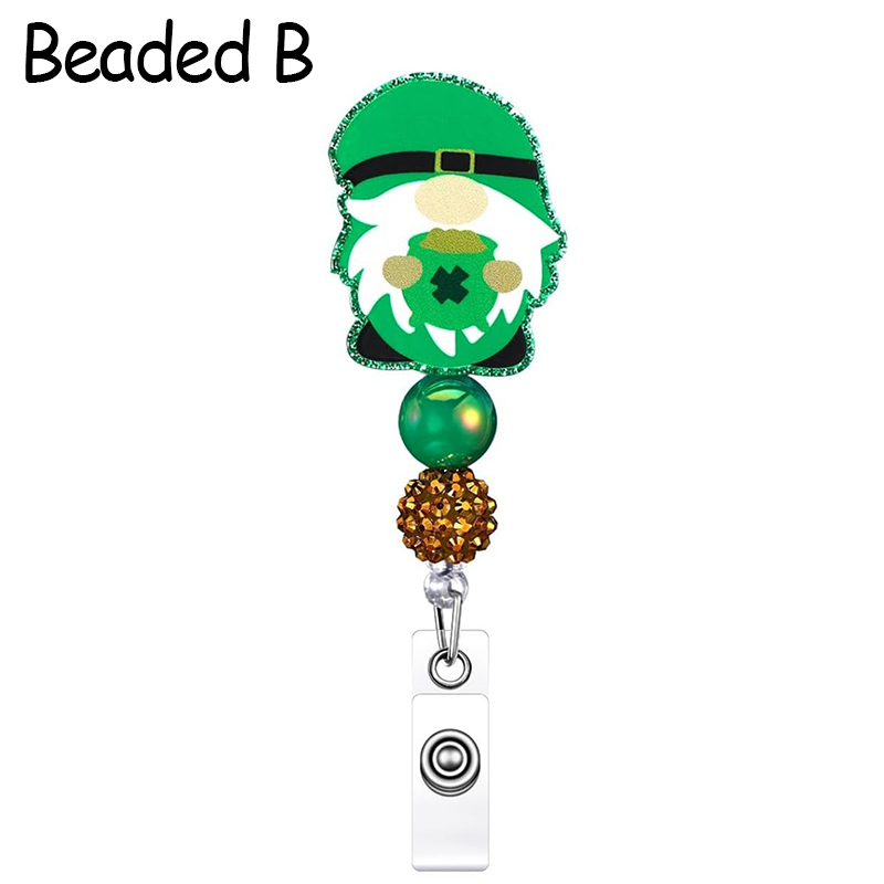 Glitter St. Patrick's Day Nurse Badge Reel