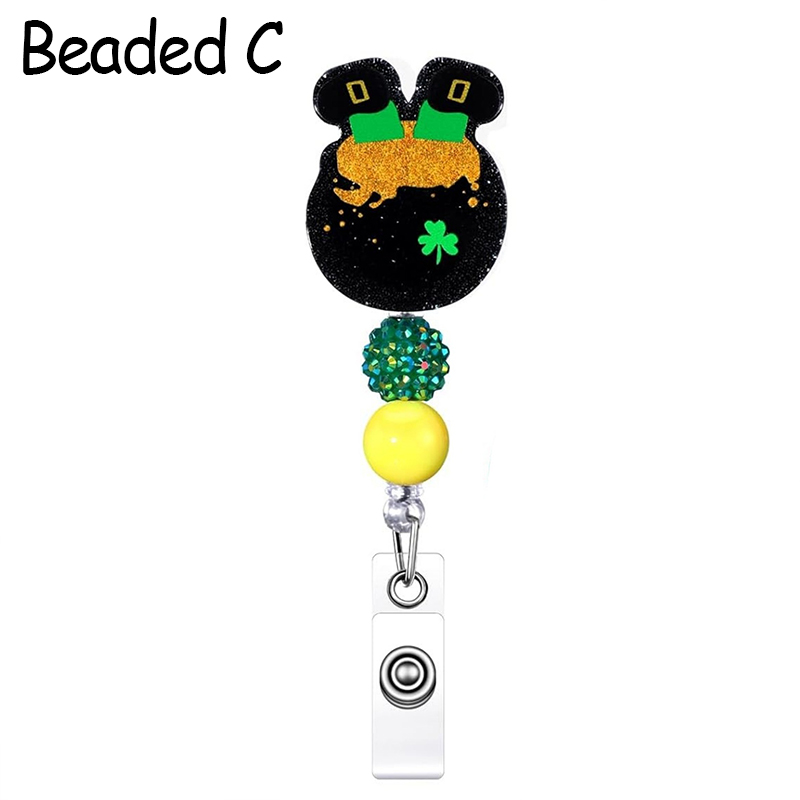 Glitter St. Patrick's Day Nurse Badge Reel