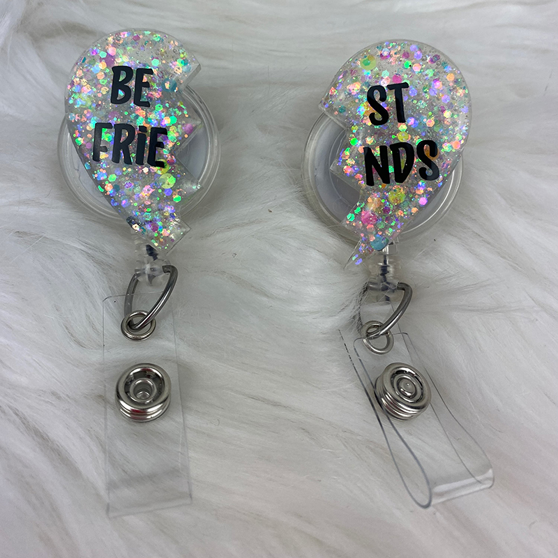 Best Friends Glitter Nurse Badge Reel