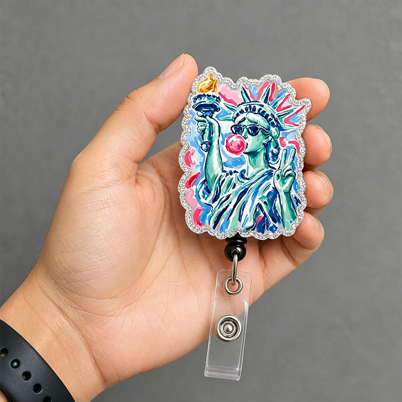 Bubble Gum Statue Of Liberty Nurse Badge Reel
