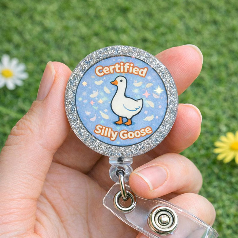 Certified Silly Goose Nurse Badge Reel
