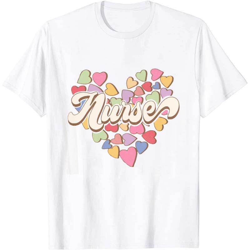 Colorful Hearts Nurse T-Shirt