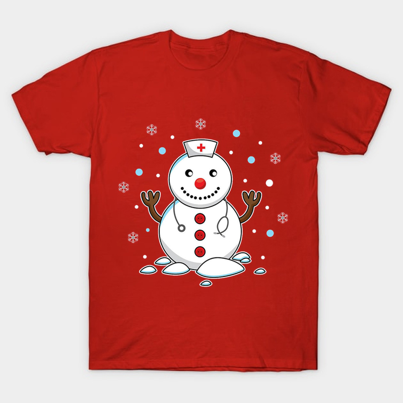 Cute Christmas Snowman Nurse T-Shirt