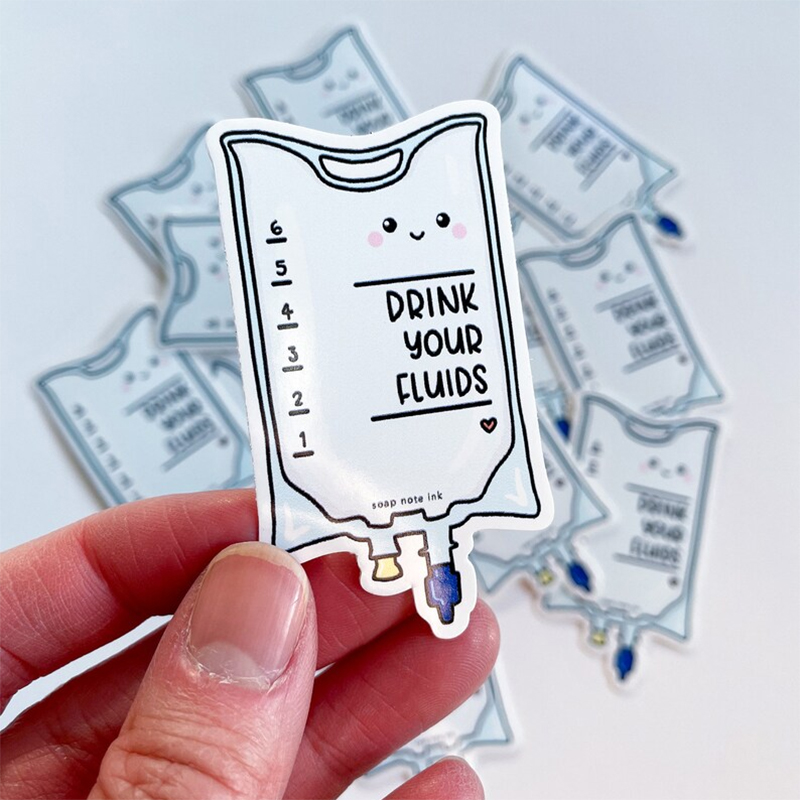 Drink Your Fluids Nurse Stickers