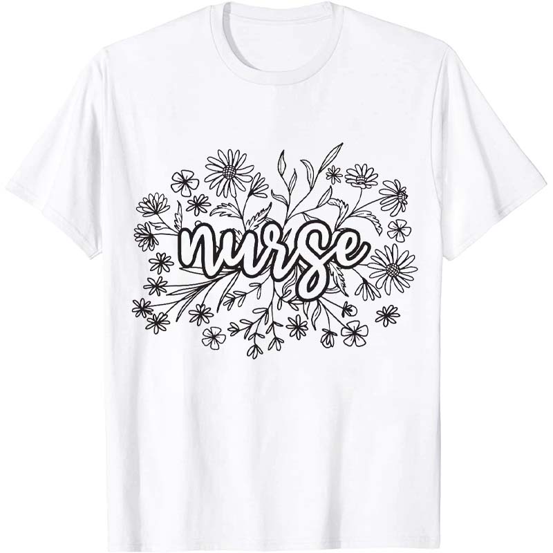 Floral Motivation Nurse T-Shirt