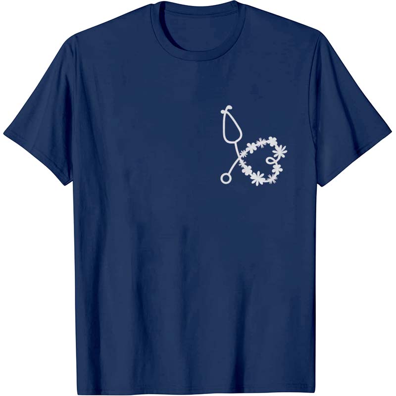 Floral Stethoscope Nurse T-Shirt