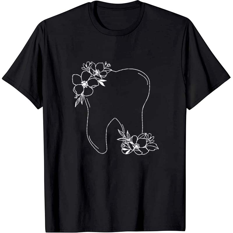 Floral Tooth Nurse T-Shirt