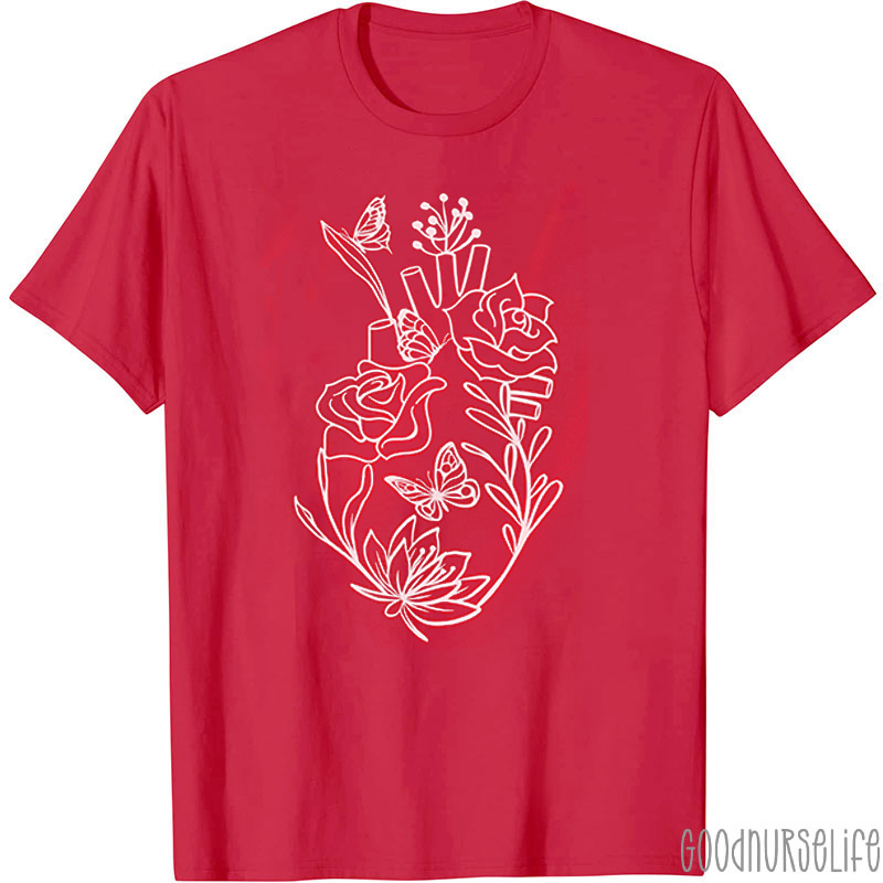 Flower Cardiac Nurse T-shirt