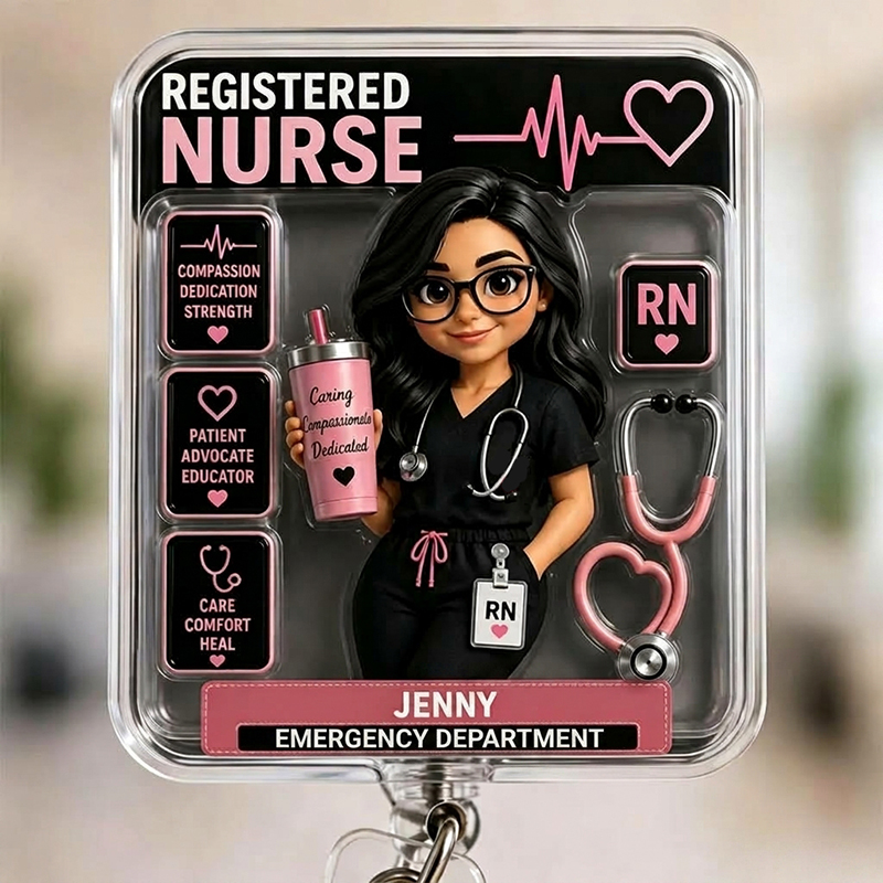 Personalized Photo Nurse Badge Reel