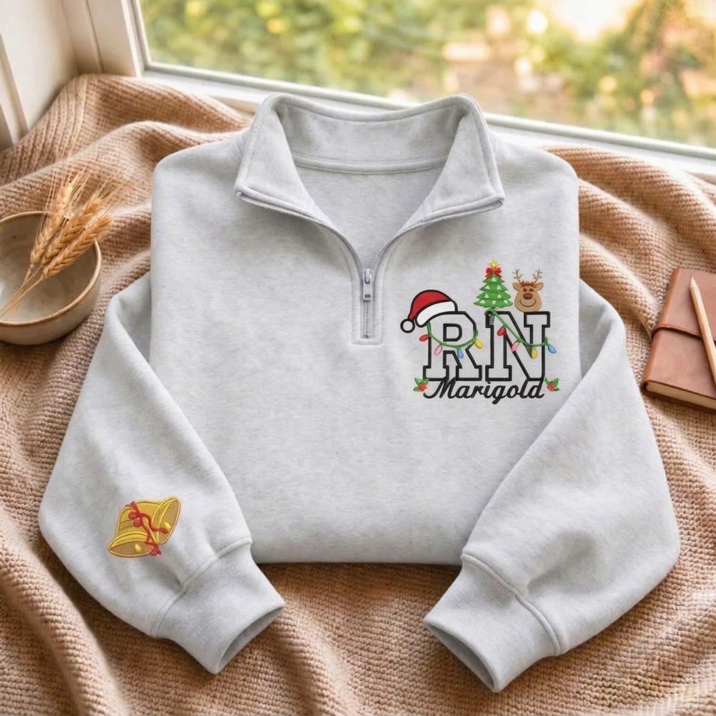 Personalized Santa Reindeer Christmas Sweatshirt