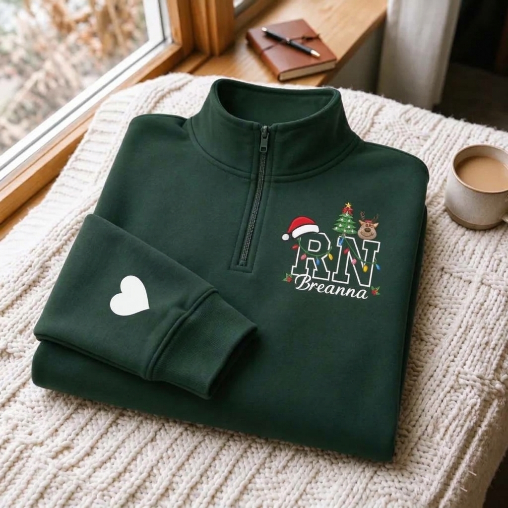 Personalized Santa Reindeer Christmas Sweatshirt