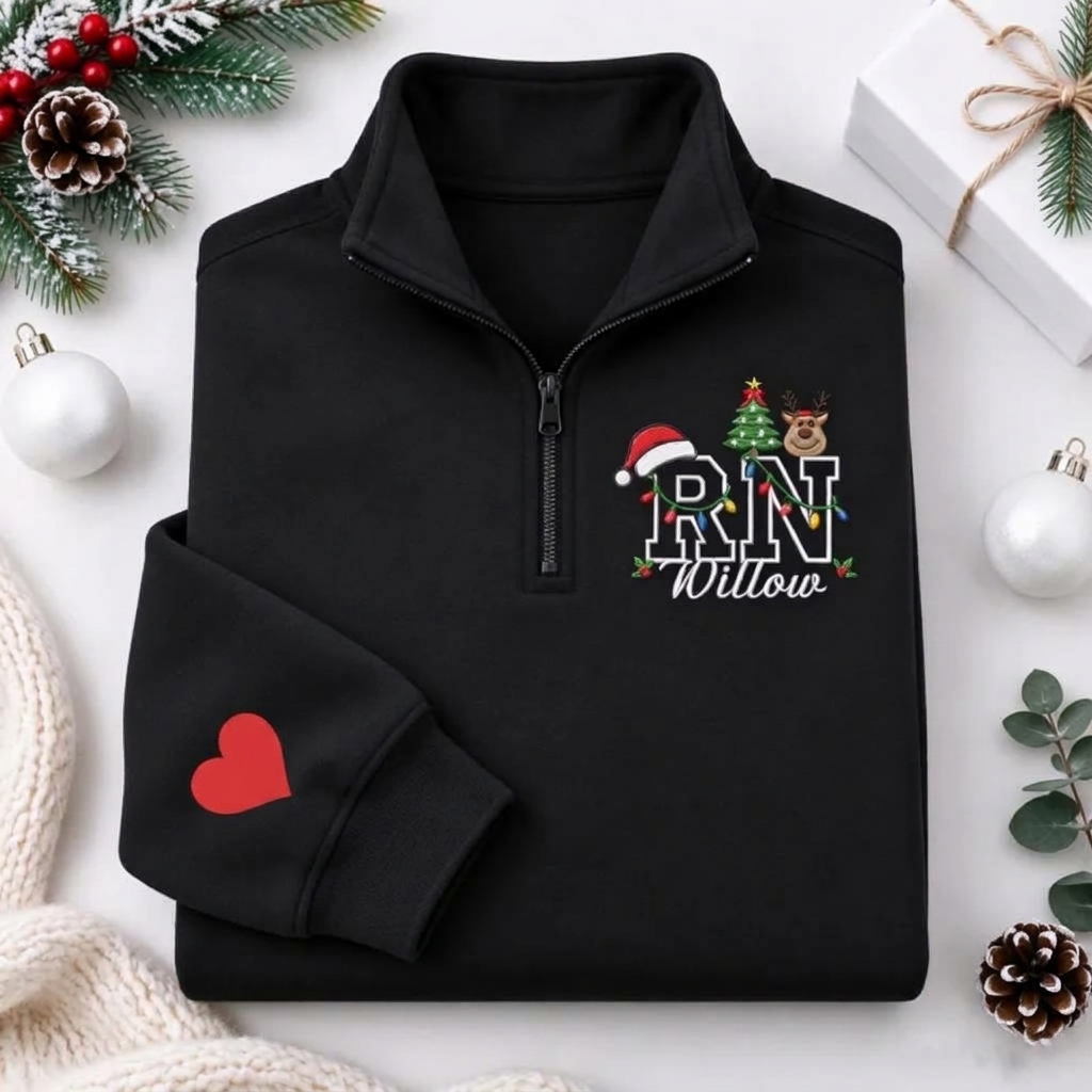 Personalized Santa Reindeer Christmas Sweatshirt