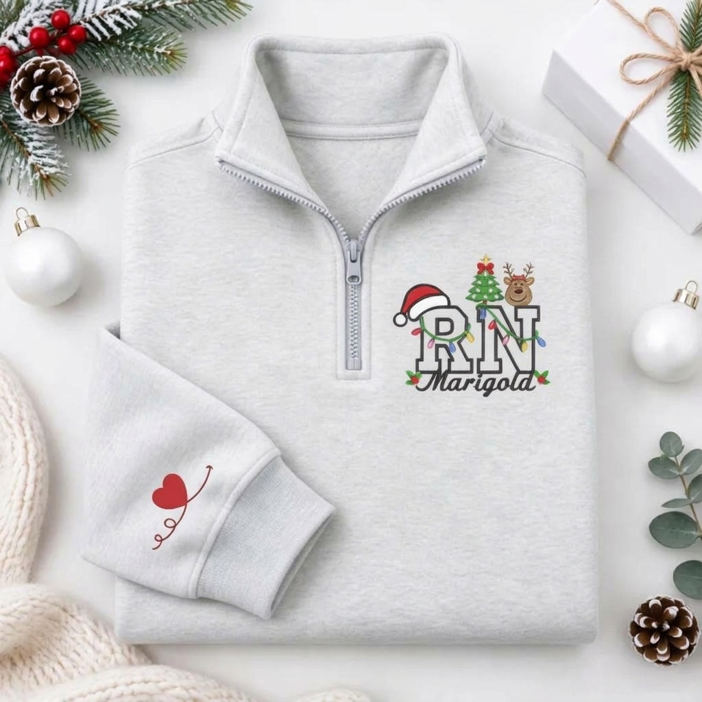 Personalized Santa Reindeer Christmas Sweatshirt