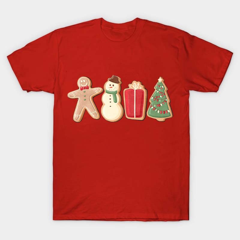 Gingerbread Cookies Snowman Gift Christmas Tree Nurse T-Shirt