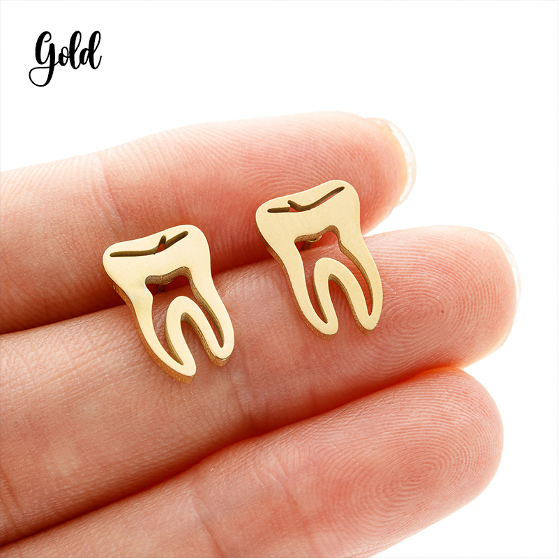 Hollow Teeth Dental Mental Earrings