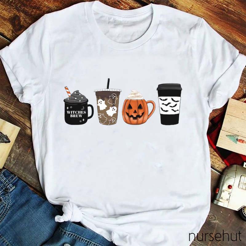 Halloween Fall Coffee Nurse T-Shirt