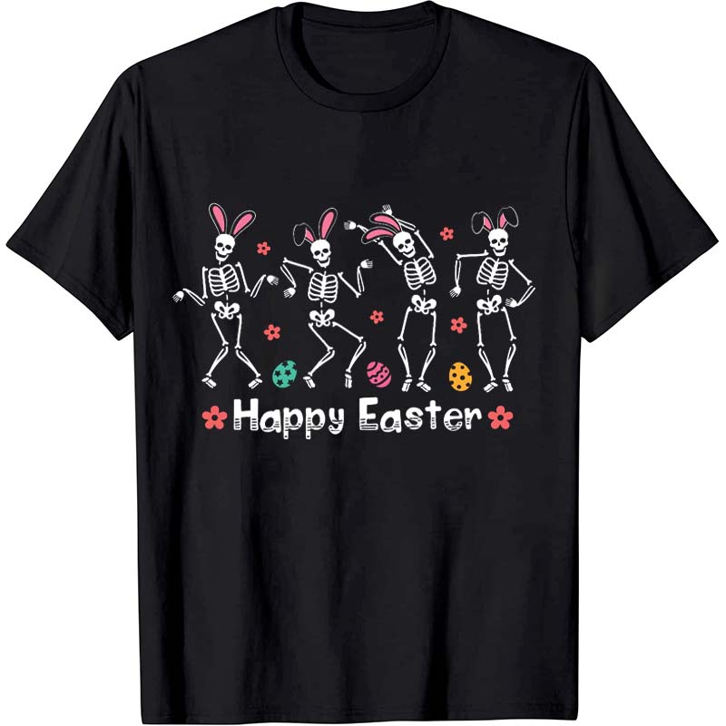 Happy Easter Dancing Skeleton Nurse T-Shirt