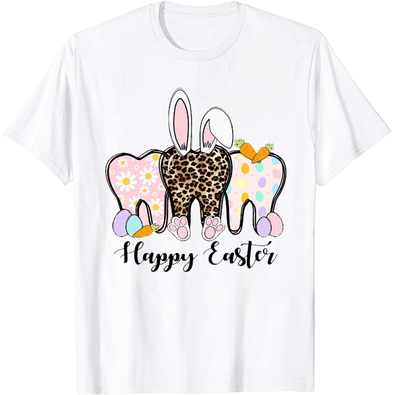 Happy Easter Leopard Teeth Nurse T-Shirt