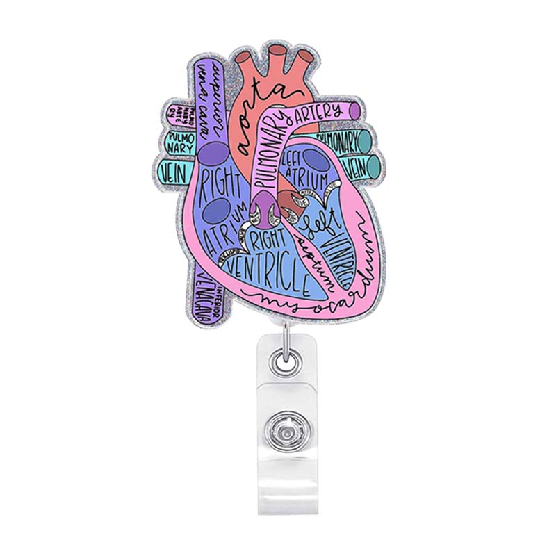 Cardiac Structure Nurse Badge Reel