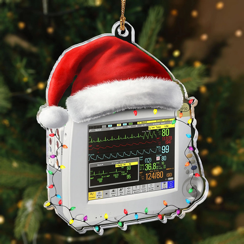Hospital Machine Santa Hat Ornament