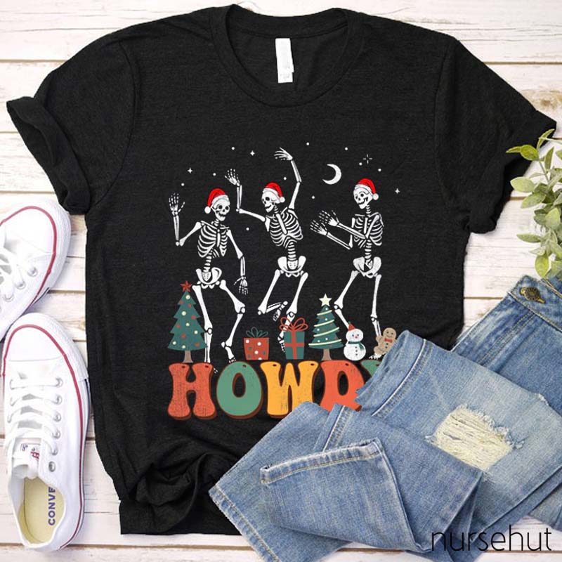Howdy Dancing Skeleton Nurse T-Shirt