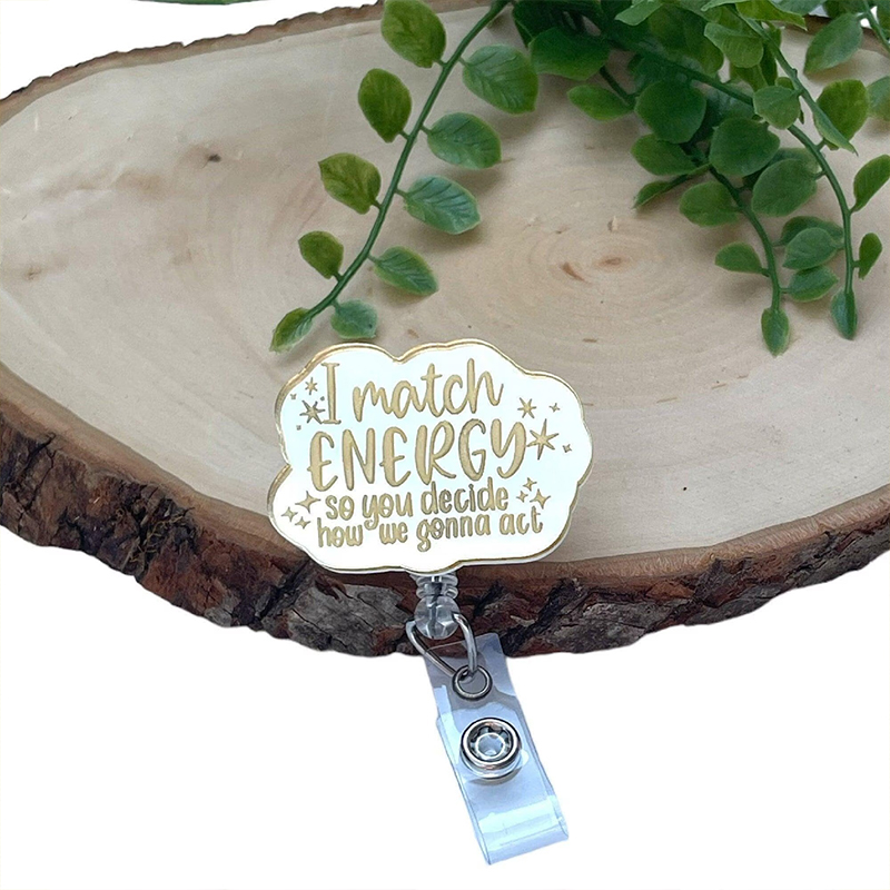 I Match Energy Nurse Badge Reel