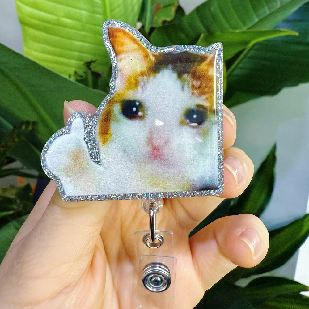 Meme Cat Nurse Badge Reel