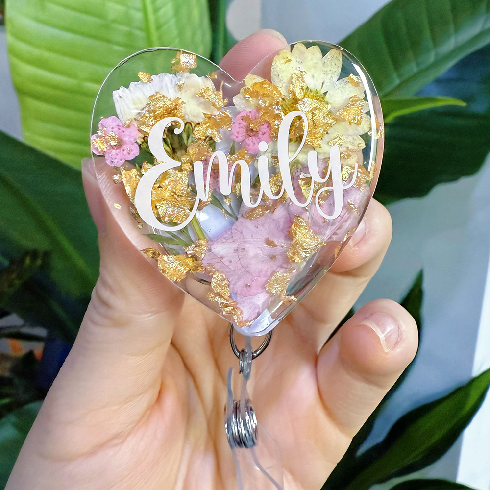 Personalized Cute Flower Nurse Badge Reel