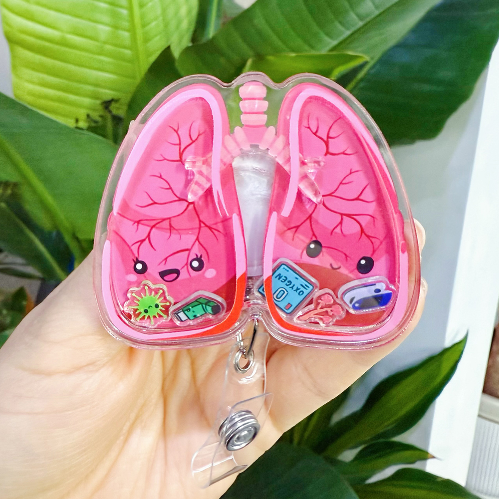 Anatomical Lungs Shaker Badge Reel