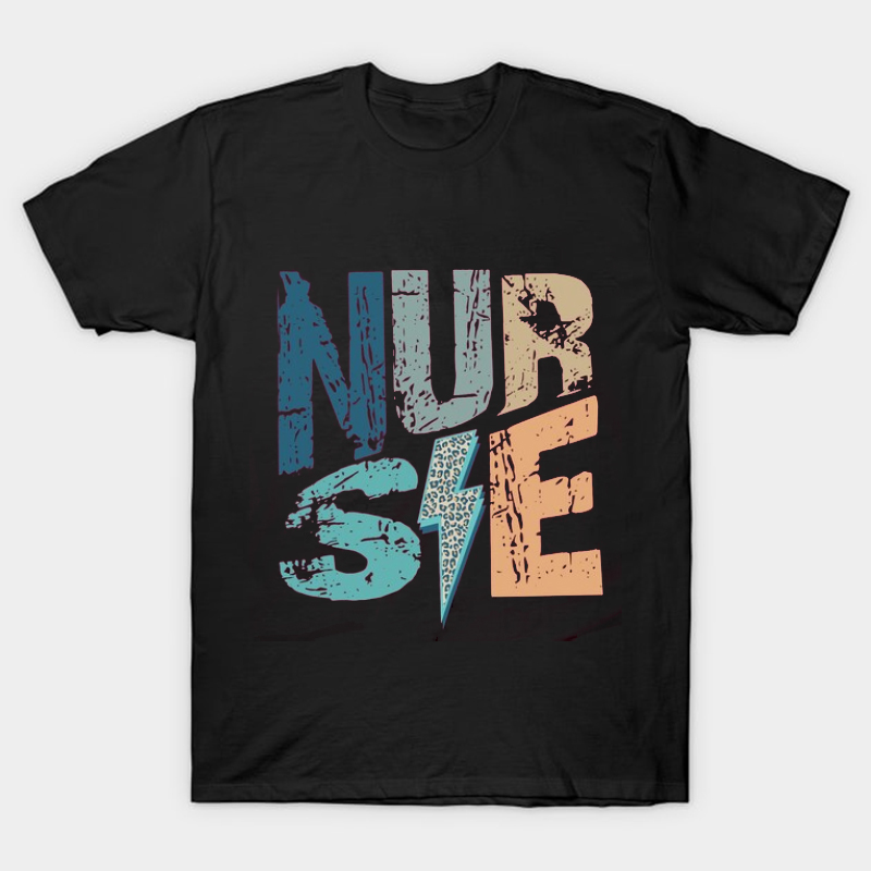 Leopard Lightning Nurse T-Shirt