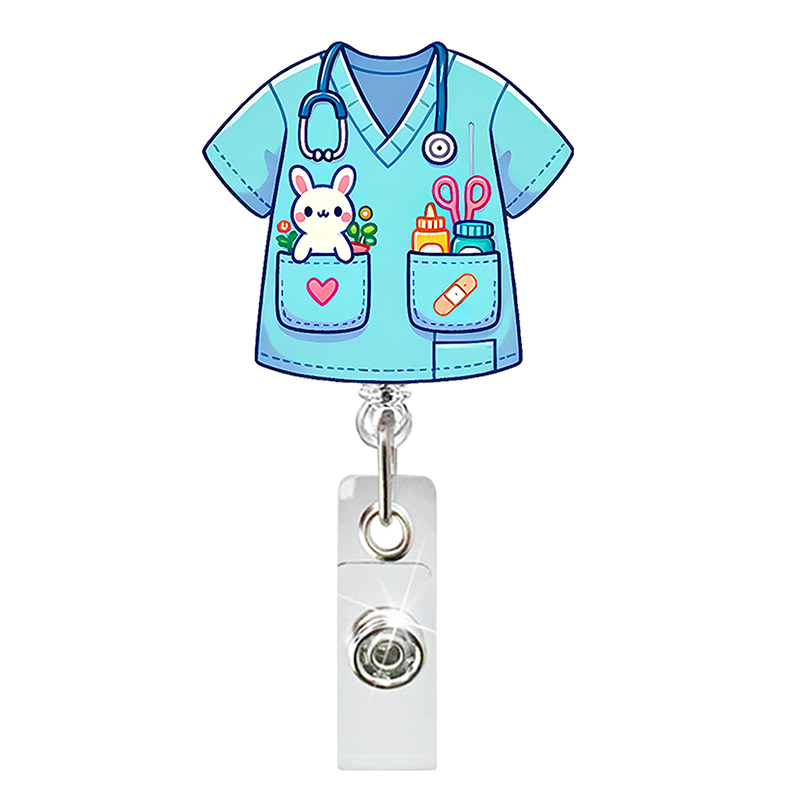 Acrylic Cartoon Medical Uniform Nurse Badge Reel