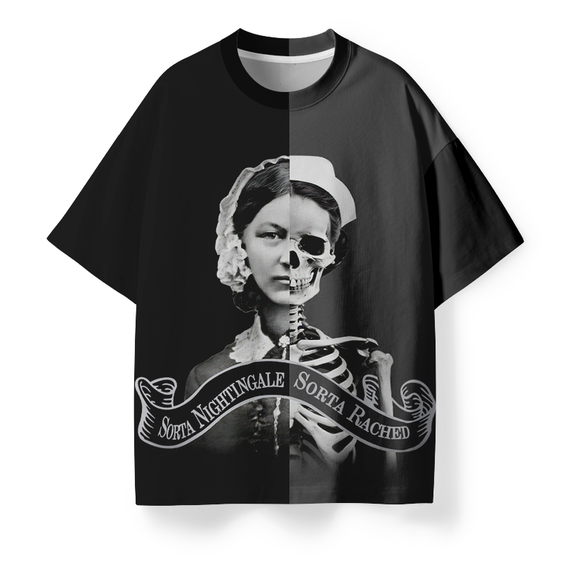 Sorta Nightingale Sorta Ratched Nurse Eco Oversized Graphic T-Shirt
