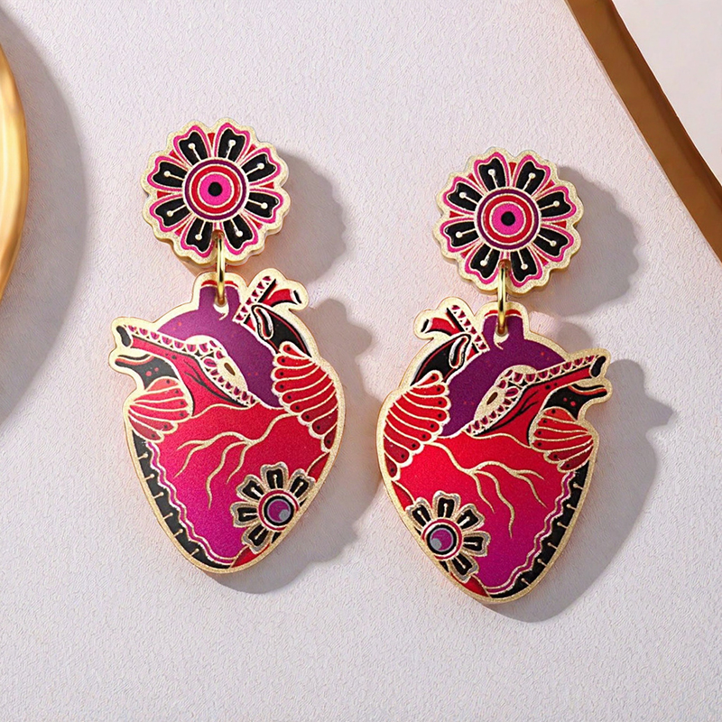 Heart Shape Nurse Acrylic Earrings