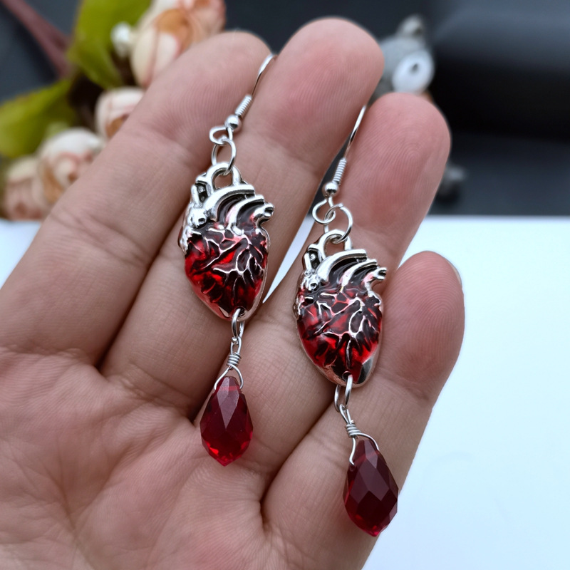 Bleeding Heart Nurse Metal Earrings