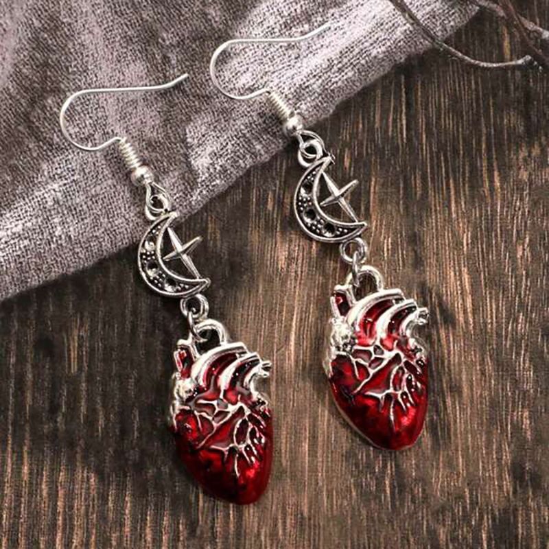 Halloween Heart Nurse Metal Earrings