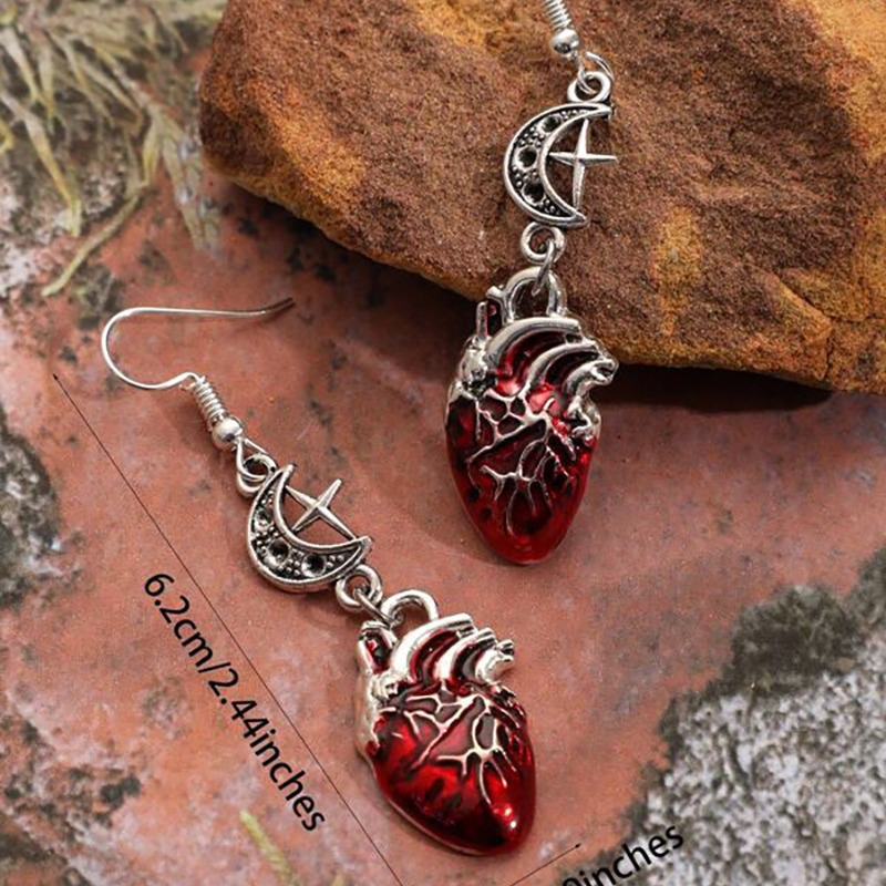 Halloween Heart Nurse Metal Earrings
