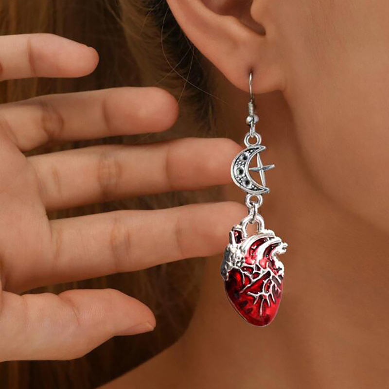 Halloween Heart Nurse Metal Earrings