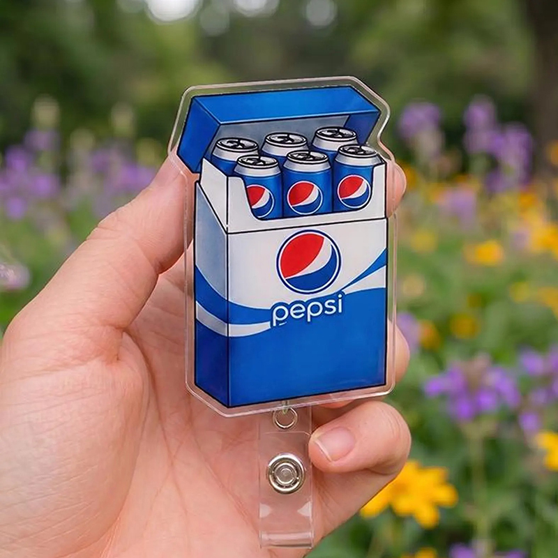 Pepsi Drink Cigarette Pack Nurse Badge Reel