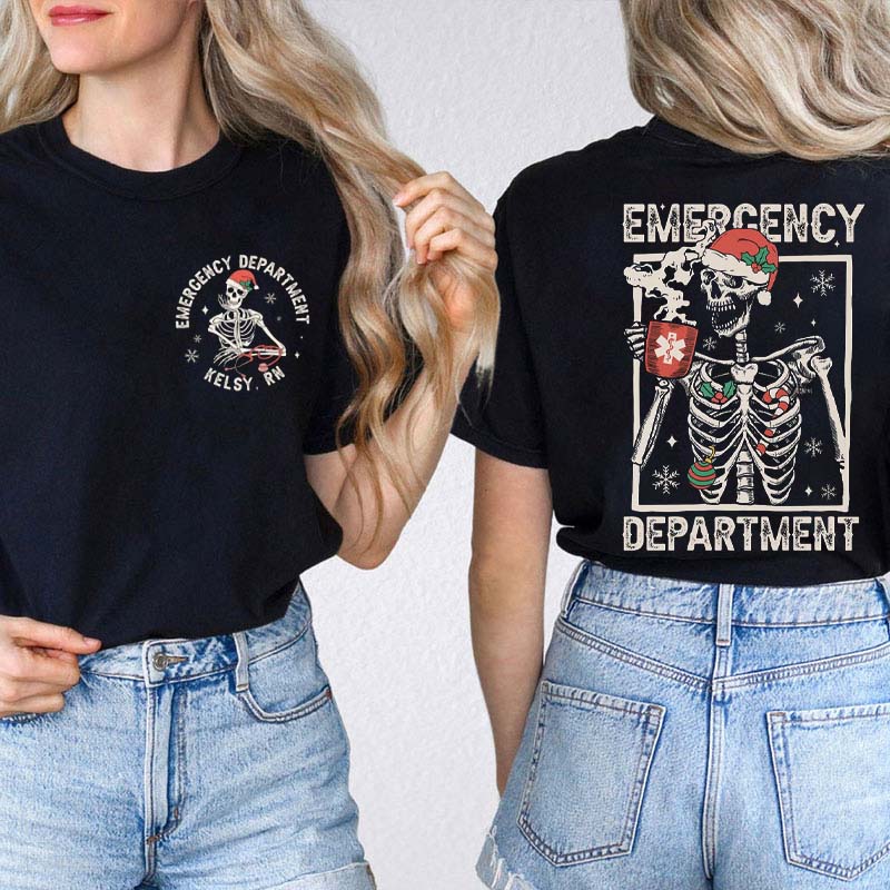 Personalized Emergency Department Nurse Two Sided T-Shirt