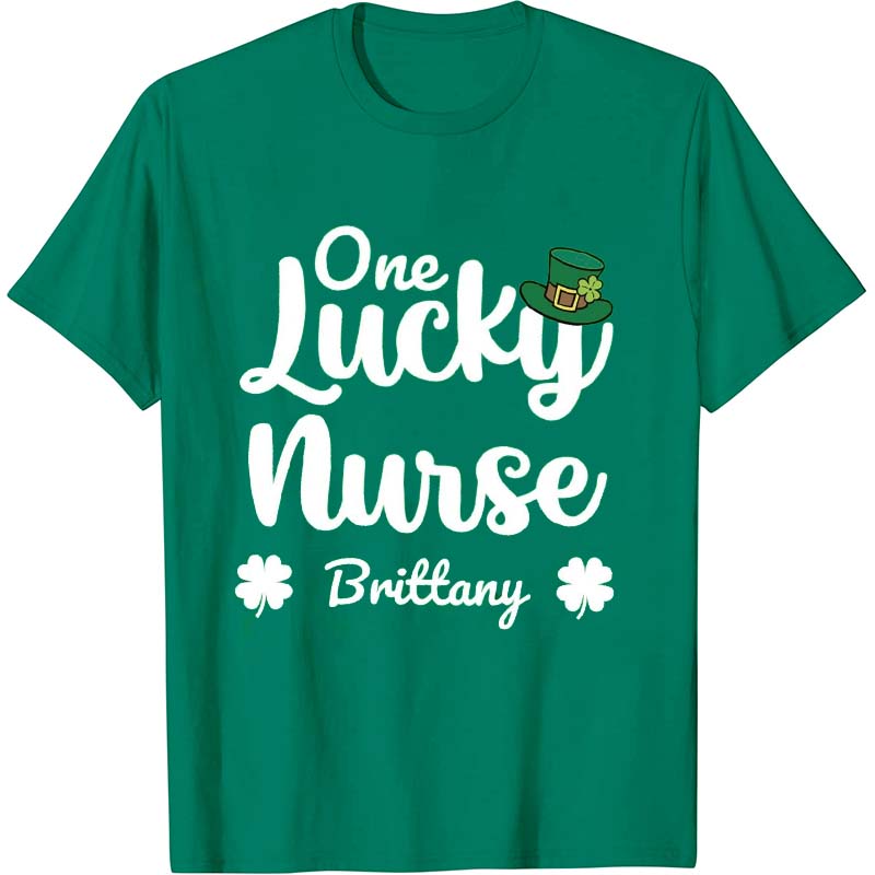 Personalized Name One Lucky Nurse T-Shirt