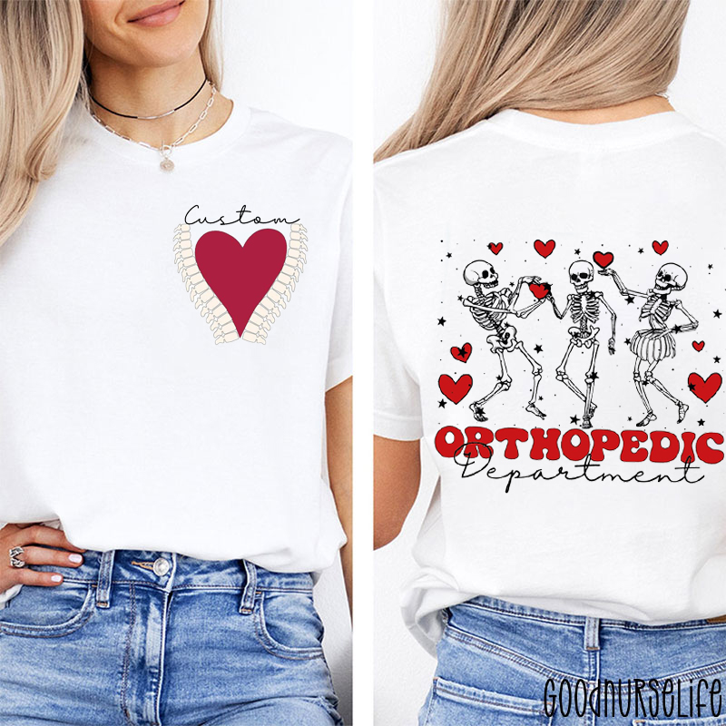 Personalized Name Orthopedic Department Nurse Two Sided T-Shirt