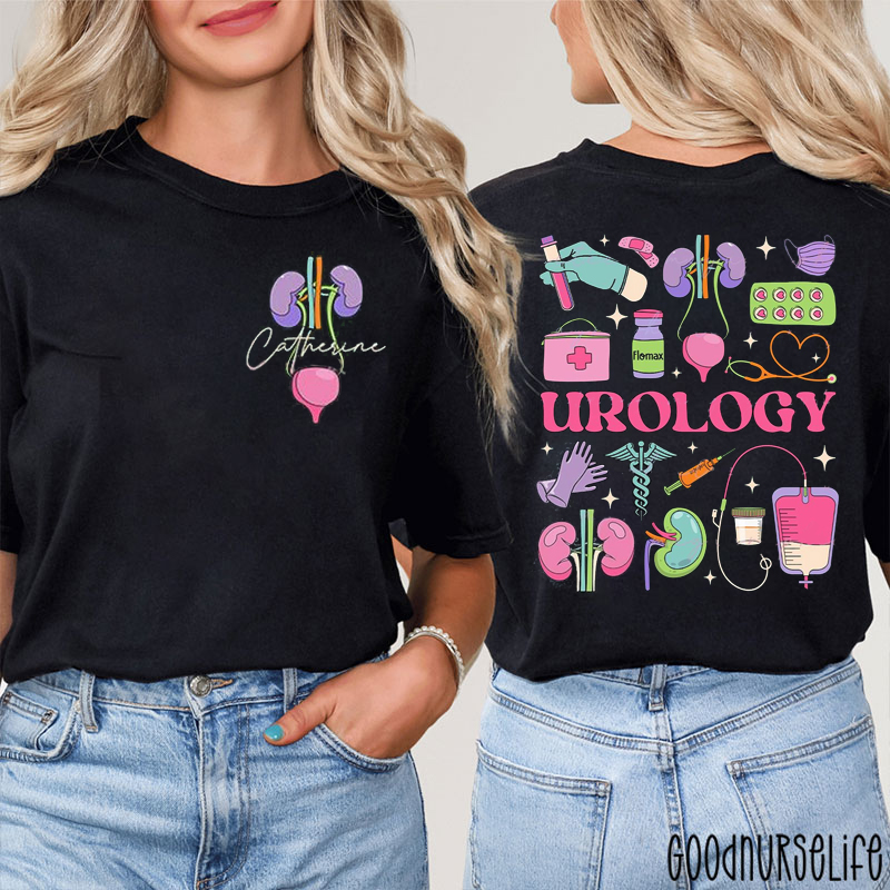 Personalized Name Urology Nurse Two Sided T-Shirt