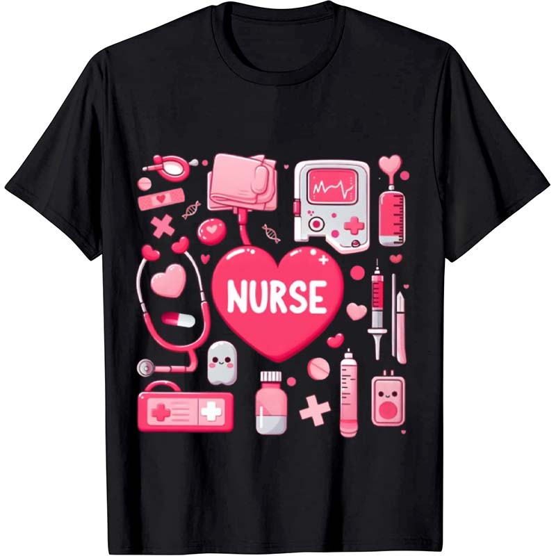 Personalized Pink Equipments Nurse T-Shirt