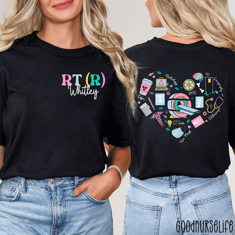 Personalized Radiology Stuff Nurse Two Sided T-Shirt